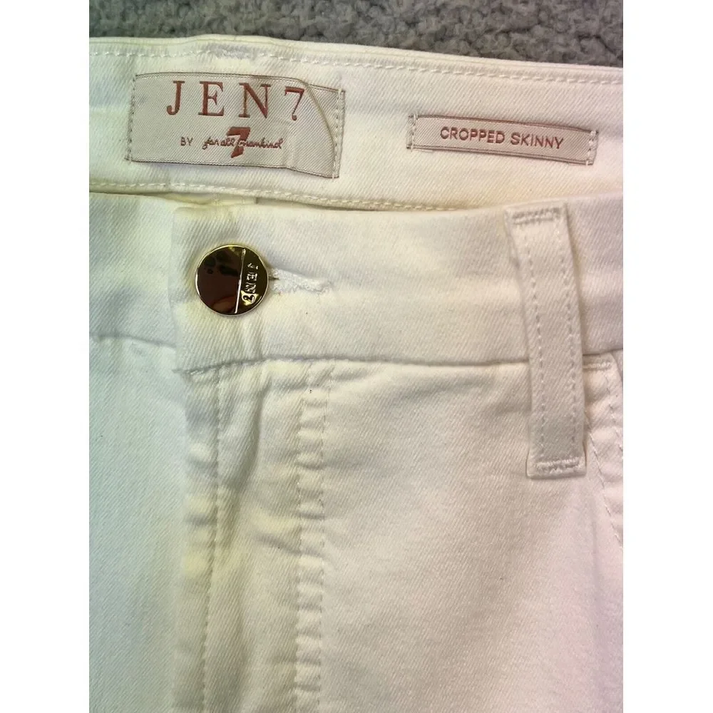 7 FOR ALL MANKIND Jen 7 Womens Sz 10 Cropped‎ Skinny White 30x25